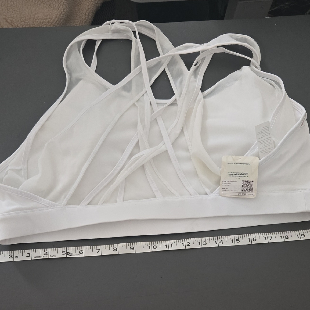 Fabletics High Impact White Sports Bralette, Tags, 4x